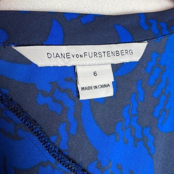 Diane von Furstenberg Leron Silk Georgette Tie Sleeve sheath dress size 6 - Picture 12 of 15